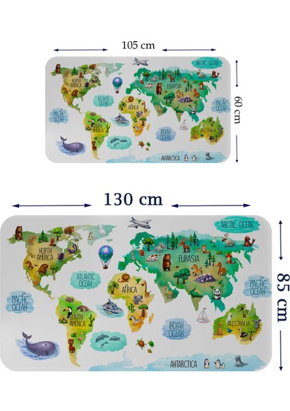 HSD Telekom Eğitici Dünya Haritası Dünya Atlası Çocuk ve Bebek Odası Duvar STICKER 3807