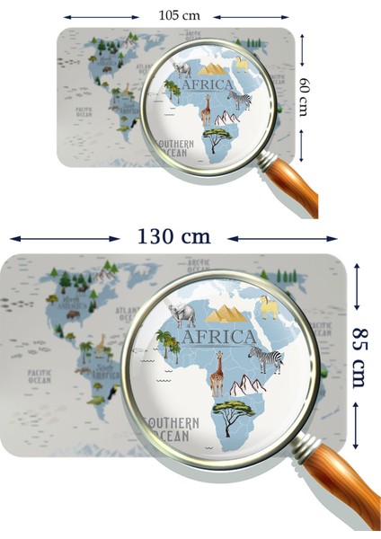 HSD Telekom Eğitici Dünya Haritası Dünya Atlası Çocuk ve Bebek Odası Duvar STICKER 3815