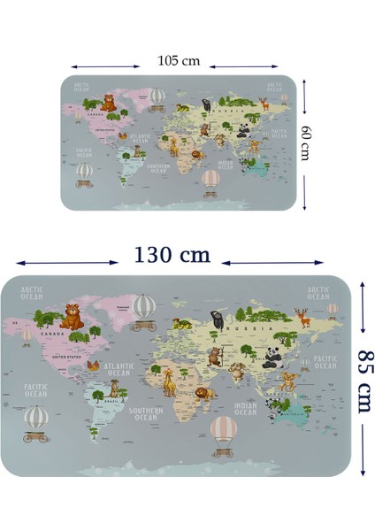 Eğitici Dünya Haritası Dünya Atlası Çocuk ve Bebek Odası Duvar STICKER 3816