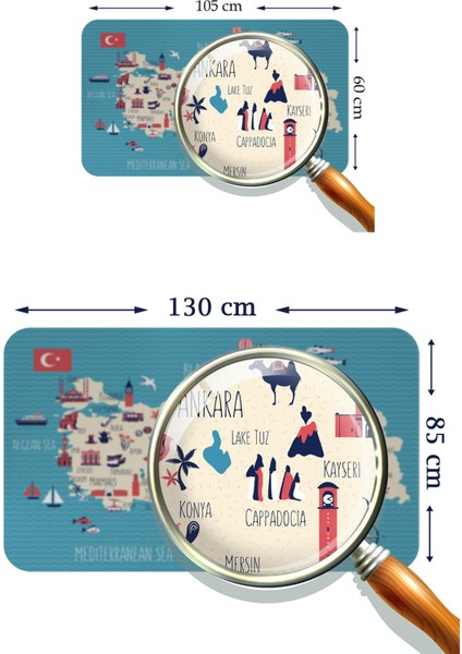 Eğitici ve Öğretici Dekoratif Cocuk Odası Türkiye Haritası Duvar Sticker 3874 fırsatları