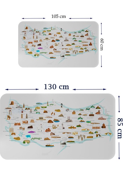 HSD Telekom Eğitici ve Öğretici Dekoratif Cocuk Odası Türkiye Haritası Duvar Sticker 3880