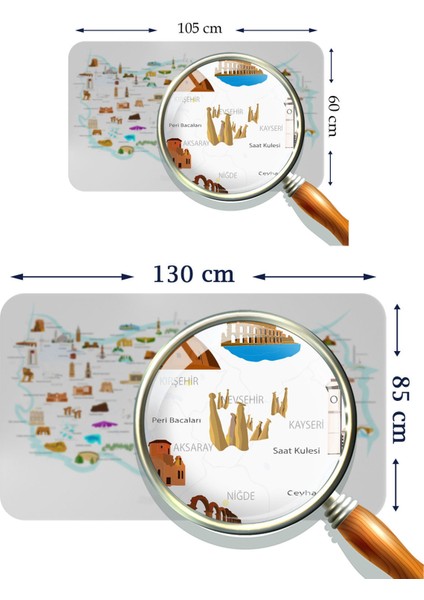 HSD Telekom Eğitici ve Öğretici Dekoratif Cocuk Odası Türkiye Haritası Duvar Sticker 3880