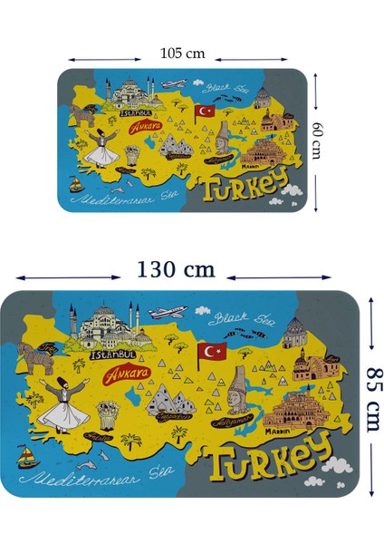 Eğitici ve Öğretici Dekoratif Cocuk Odası Türkiye Haritası Duvar Sticker 3881 modelleri