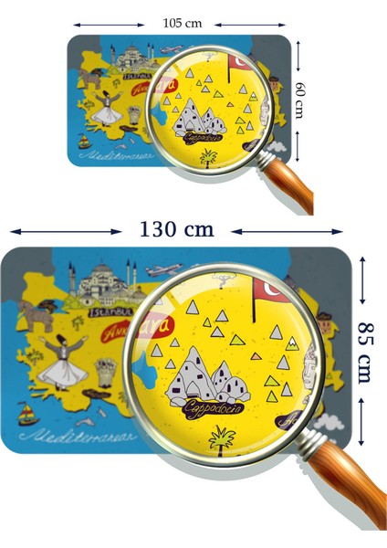 Eğitici ve Öğretici Dekoratif Cocuk Odası Türkiye Haritası Duvar Sticker 3881 fırsatları