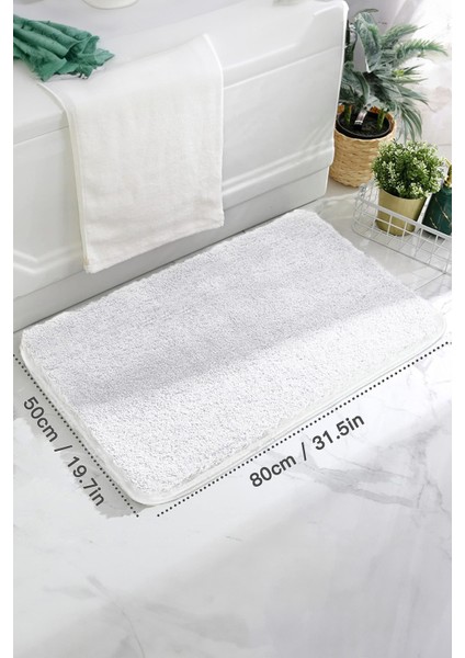 Brilla Home Kaymaz Taban, Tekli Post Peluş Banyo Paspası, Kaymaz Taban 50*80  cm