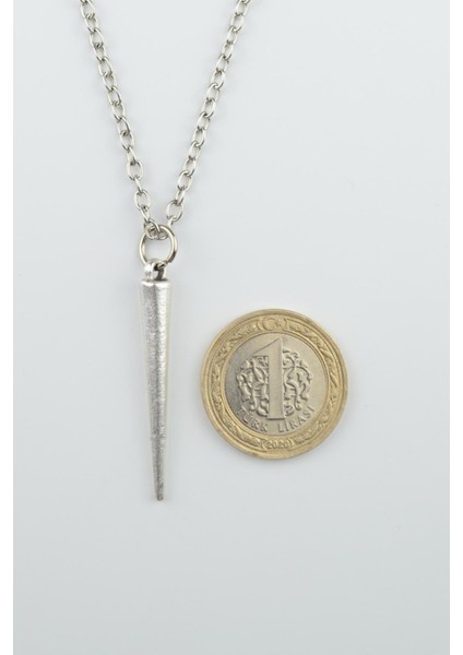 2'li Triagle Ok Ucu - Çubuk Gümüş Kaplama Unisex Düz Zincir Kolye Seti kod 1081 modelleri