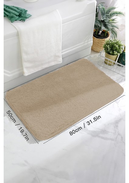 Kaymaz Taban, Tekli Post Peluş Banyo Paspası, Kaymaz Taban 50*80 cm