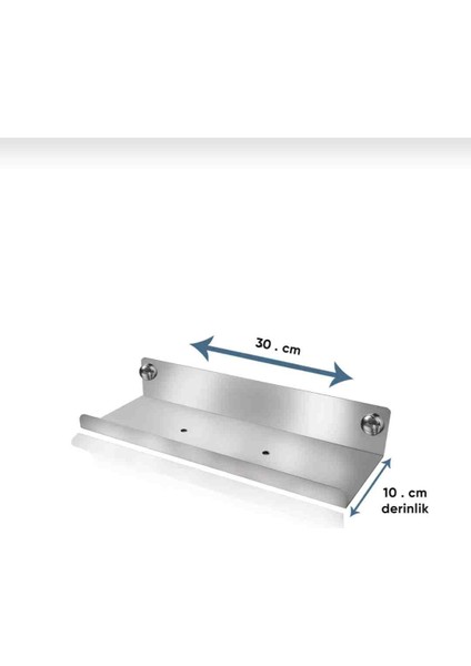 Inox, Ömürlük Paslanmaz Çelikten Raf, Banyo Rafı, Şampuanlık, Sabunluk, Banyo Aksesuarı 30CM