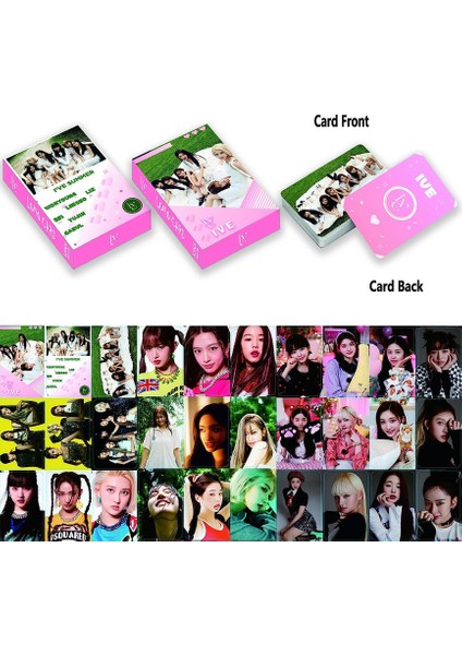 Kaleis 5 PAKET/150 Adet Ive Lomo Card Kpop Fotoğraflı Tebrik Kartı - Çok Renkli (Yurt Dışından)