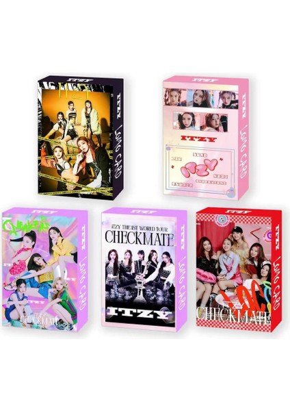 Kaleis 5 PAKET/150 Adet Itzy Lomo Card Kpop Fotoğraflı Tebrik Kartı - Çok Renkli (Yurt Dışından)