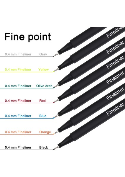 60 Renkler 0.4mm Fineliner Fine Point Kalem Seti Çizim Kalemleri Günlük Yazma Not Alma Takvim Gündemi Yetişkin Boyama (Yurt Dışından)