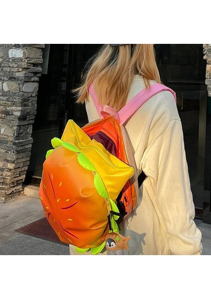 Burger Desenli Sırt Çantası - Sarı (Yurt Dışından) indirimleri