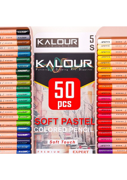 50 Parça Kalour Pro Pastel Tebeşir Renkli Kömür Kalemler Çizim Eskiz Sanat Malzemeleri Yetişkinler Için Sanatçılar (Yurt Dışından)