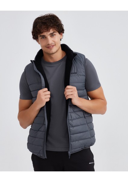 M Outerwear Padded Vest Erkek Gri  S232001-040