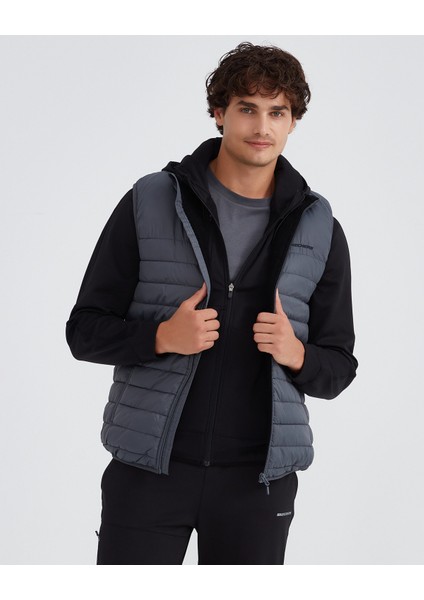 M Outerwear Padded Vest Erkek Gri  S232001-040