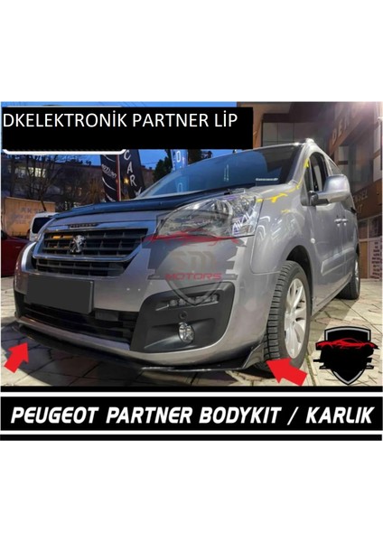 Dkelektronik Peugeot Partner Ön Tampon Eki Bodykit Karlık Lip 123PİONABLACK fiyatları