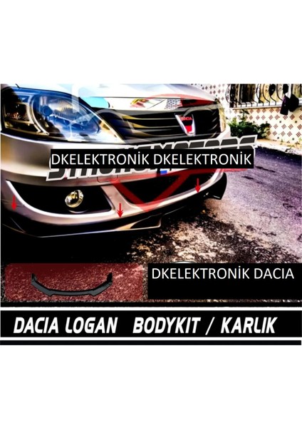 Dkelektronik Dacia Logan Ön Tampon Eki Bodykit Karlık Lip 123 Pionablackdcack