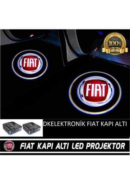 Dkelektronik Fiat Araçları Için Pilli Yapıştırmalı / Esafe Sensörlü Kapı Altı LED Logo / Projektör