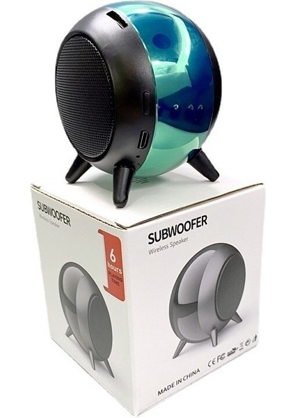 Kablosuz Bluetooth Ses Bas Küçük Çelik Top Hoparlör Metal Dış Mekan Takılabilir Bluetooth Hoparlör (Yurt Dışından)