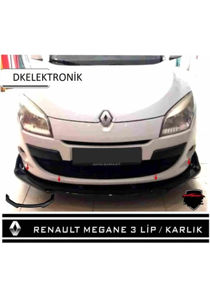 Megane 3 Ön Tampon Eki Bodykit Karlık Lip 123PİONABLACK