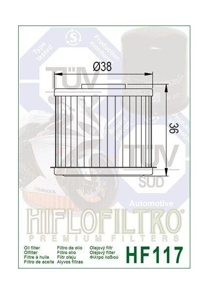 HF117 2021-2023 Honda Msx 125 Uyumlu Şanzıman Yağ Filtresi