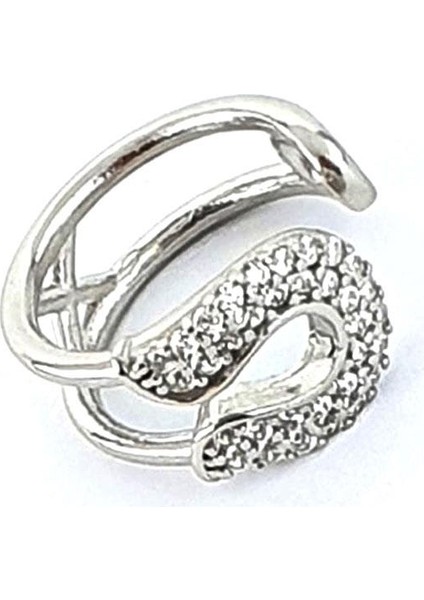 Çengelli iğne Figürlü 925ayar Gümüş Tasarım Earcuff Kıkırdak Küpe