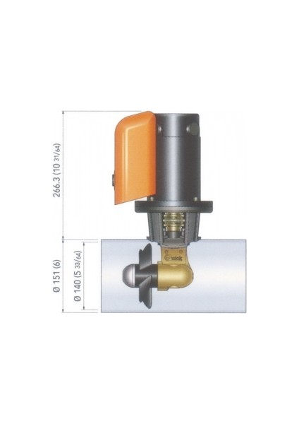 Baş Manevra Pervanesi Tek Pervane 30KGF 12V Dc Ø 140 mm Tünel