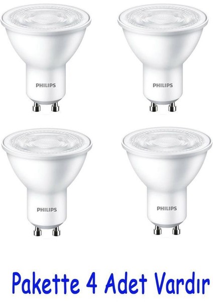 Essential 4,7W (50W) LED Spot Ampul Beyaz 6500K - 4 Adet