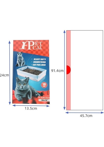 Kalınlaşmış Çöp Torbası Büzgülü Kedi Kumu Torbası Büzgülü Pet Çöp Torbası (Yurt Dışından)