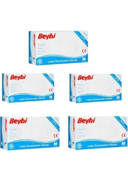 Pudralı Lateks Eldiven 5 Paket 100LÜ