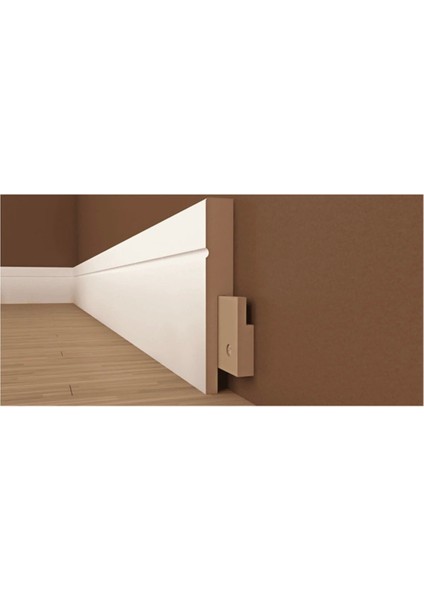 By Istanbul Lake Pvc Kaplama Saten Beyaz 10 cm Parke Süpürgelik 10 Adet 25MT K1-25MT