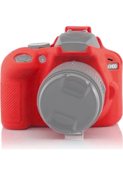 Nikon D3400 Için Yumuşak Silikon Kılıf - Kırmızı (Yurt Dışından)