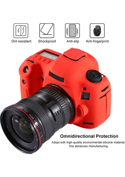Canon Eos 5d Mark Iıı Için Yumuşak Silikon Koruyucu Kılıf - Kırmızı (Yurt Dışından) fırsatları