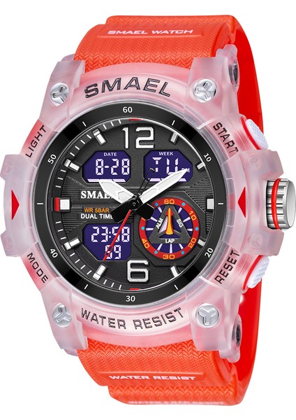 Açık Şeffaf Çift Ekran Su Geçirmez Işıklı Elektronik Saat (Yurt Dışından)