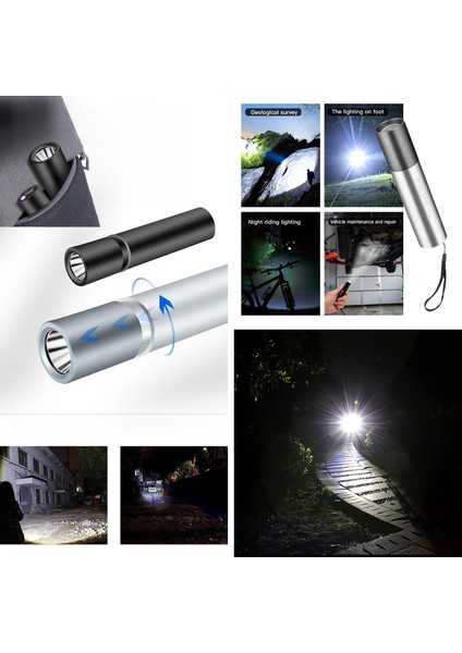 USB Mini El Feneri Güçlü Işık Zoom Kamp El Feneri (Yurt Dışından) fırsatları