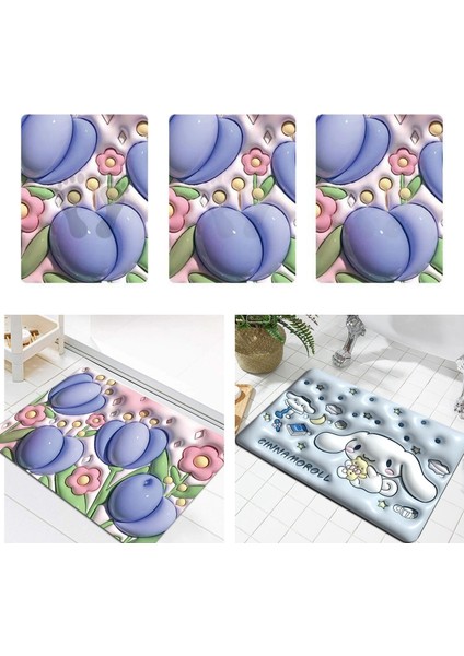 3D Karikatür Görsel Genişletilmiş Yumuşak Diatom Çamur Paspas Banyo Paspas (Yurt Dışından)