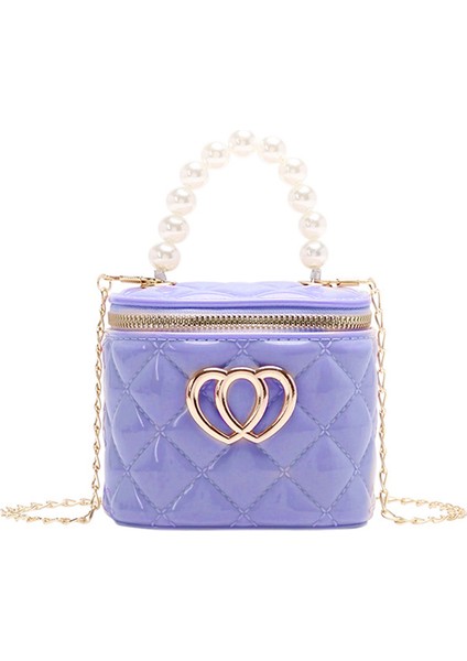 Moda Pvc Jöle Çantası Kadın Kız Çapraz Omuz Çanta Boncuk Tote Saplı Küçük Çanta (Yurt Dışından)