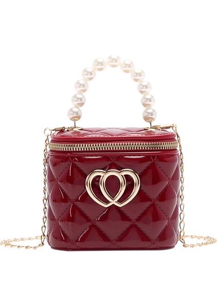 Moda Pvc Jöle Çantası Kadın Kız Çapraz Omuz Çanta Boncuk Tote Saplı Küçük Çanta (Yurt Dışından)