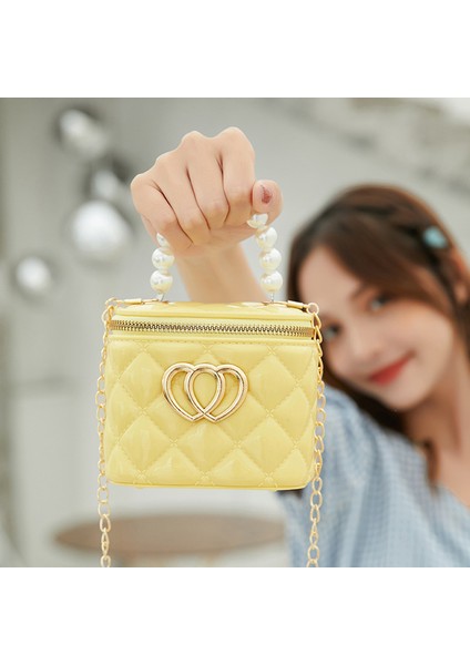 Moda Pvc Jöle Çantası Kadın Kız Çapraz Omuz Çanta Boncuk Tote Saplı Küçük Çanta (Yurt Dışından)