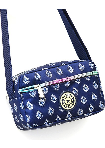 Fermuarlı Kese ile Kadınlar Için Moda Deseni Baskılı Omuz Çantası Naylon Crossbody Çanta (Yurt Dışından)