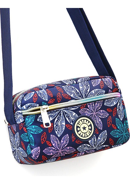 Fermuarlı Kese ile Kadınlar Için Moda Deseni Baskılı Omuz Çantası Naylon Crossbody Çanta (Yurt Dışından)