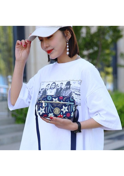 Fermuarlı Kese ile Kadınlar Için Moda Deseni Baskılı Omuz Çantası Naylon Crossbody Çanta (Yurt Dışından) indirimleri