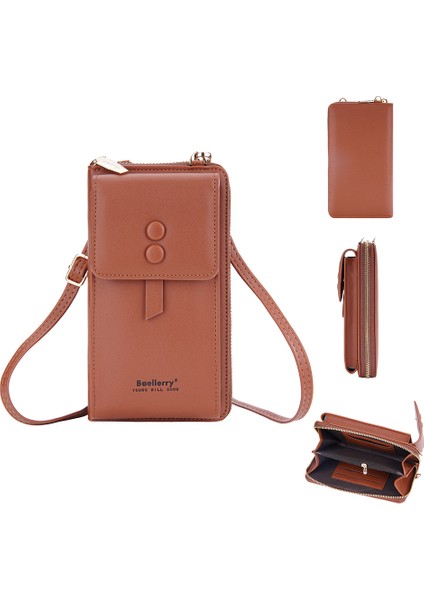 Manyetik Snap Button Crossbody Çanta Telefon Taşıyan Torak Kız Omuz Çantası (Yurt Dışından)