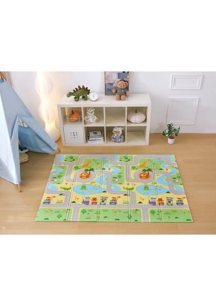 Funny Zoo Katlanabilir Çift Taraflı Oyun Matı Oyun Halısı 150 x 180 x 1 cm