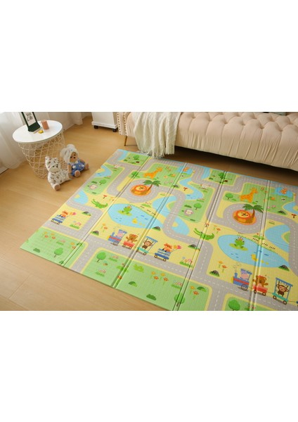 Funny Zoo Katlanabilir Çift Taraflı Oyun Matı Oyun Halısı 150 x 180 x 1 cm fırsatları