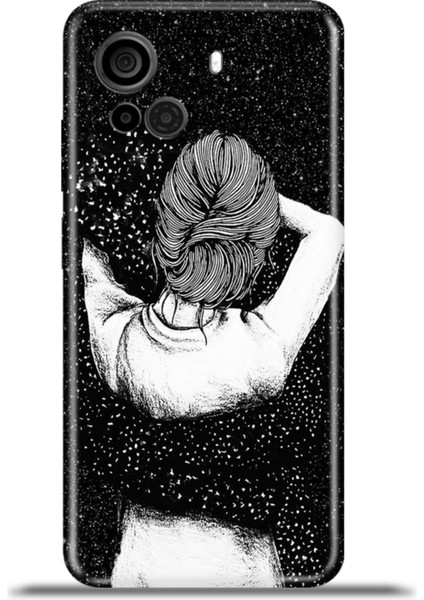 Casper Via F30 Kılıf Esnek Silikon Kamera Koruma 4K Desenli Özel Tasarım - Siyah Aşk