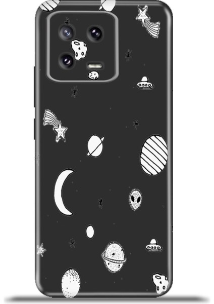 Xiaomi Mi 13 Kılıf Esnek Silikon Kamera Koruma 4K Desenli Özel Tasarım - Aerospace