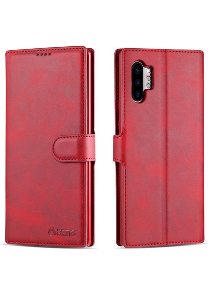 Hafif Nokta Dekor Deri Cüzdan Telefon Kapağı Samsung Galaxy Note 10 Plus/note 10 Plus 5g-Pembe Çiçek (Yurt Dışından)