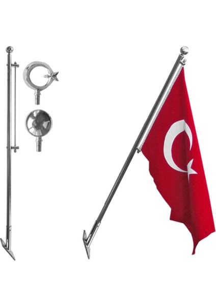 Duvar Tipi Bayrak Direği 120 cm Paslanmaz Direk fiyatları