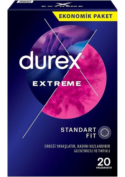Durex extreme Standart Fit 20'li Prezervatif -Lvrs-67
